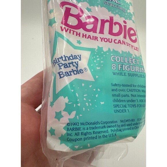 1992 McDonald’s Birthday Party Barbie Happy Meal Toy Sealed Mattel - Picture 8 of 10